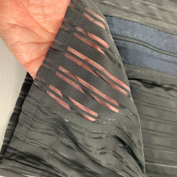 Croft & Barrow Womens Overshirt Blouse Black Stripe Semis Sheer Shacket Full Zip - Picture 4 of 7